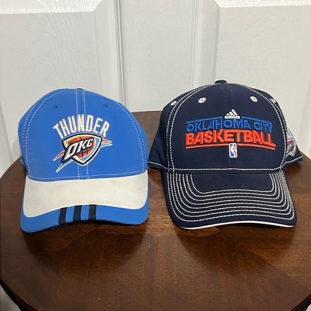 🔥🏀‎ OKC THUNDER NBA Flex Fitted Hats - Adidas - S/M (6 7/8” - 7 1/4”) - GUC